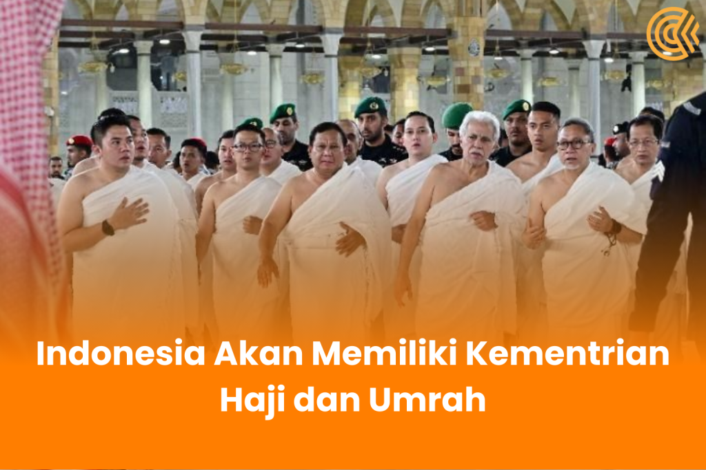 Prabowo sedang melaksanakan ibadah haji.